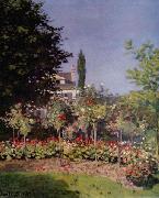 Claude Monet Flowering Garden at Sainte Adresse, oil